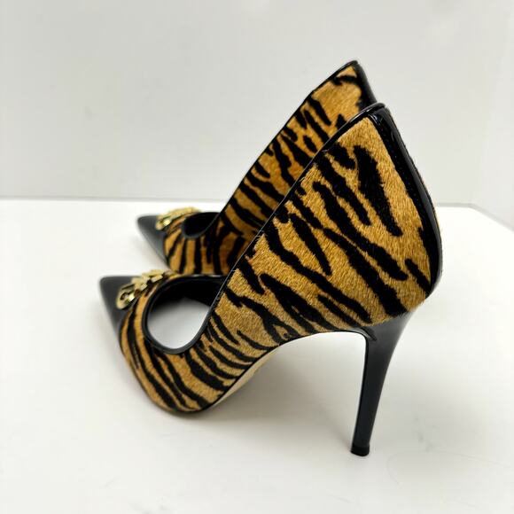 NEW MICHAEL Michael Kors Parker Tiger Print Calf Hair and Leather High Heel Pump - Picture 8 of 13